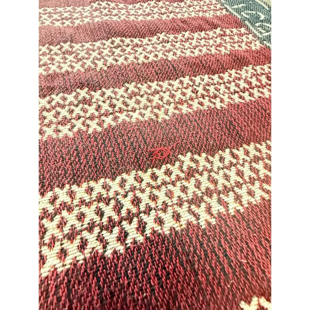 Americana American Flag Woven Throw Blanket Patriotic USA 1997 Wall Hanging